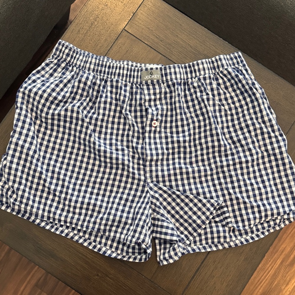 Jockey Navy and White Gingham Boxers